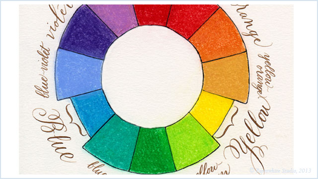 calligraphy color wheel @ paperwhitestudio.com